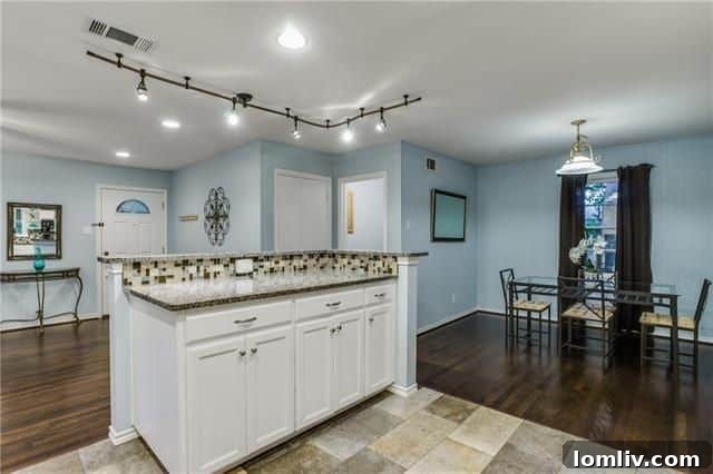 Gourmet kitchen with granite countertops