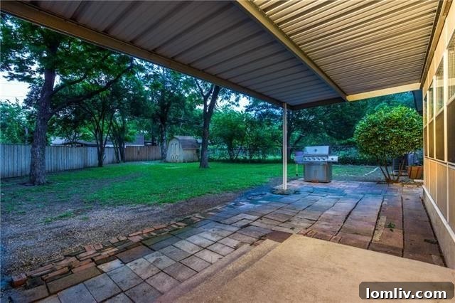 Expansive grassy backyard