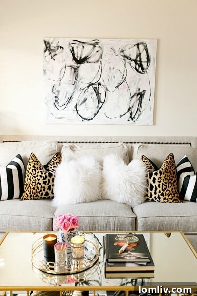 Trading Houses for Canvases A Realtors Artistic Rise 4 Jenn Thatcher's vibrant abstract painting enhancing a stylish interior