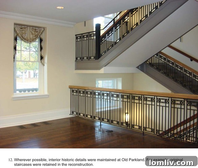 Interior view showing original architectural details