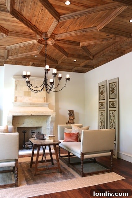 3608-Beverly-Dr-12 - Reception Room with paneled ceiling.