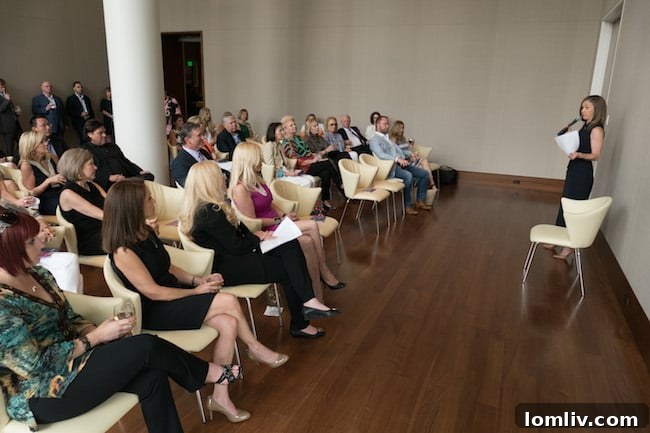Elegant party setting within the Museum Tower Dallas, attended by guests