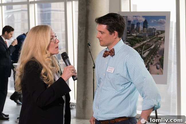 Celebratory mood among guests at an exclusive Museum Tower Dallas event