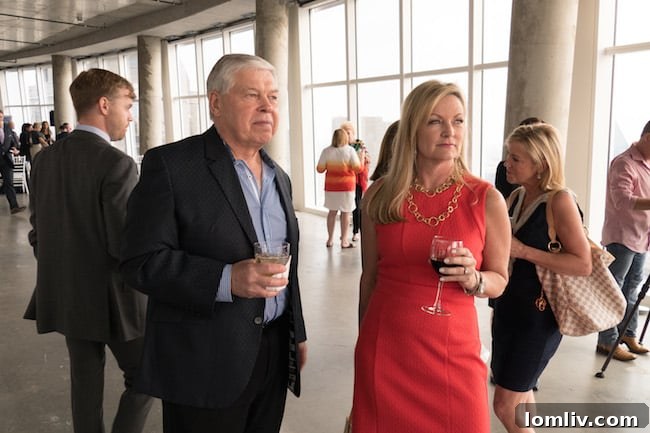 Interior view of a Museum Tower Dallas social event with attendees