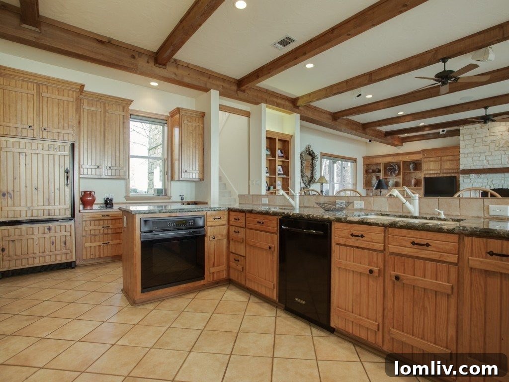 Well-Appointed Kitchen with Ample Counter Space, Ideal for Large Families