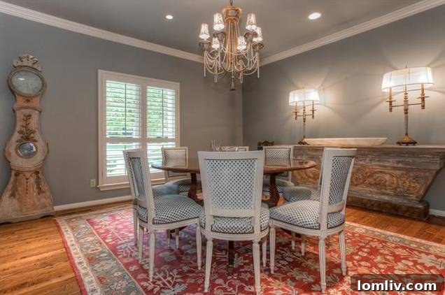 Gracious dining room with antique furnishings at 3601 Ledgeview Court
