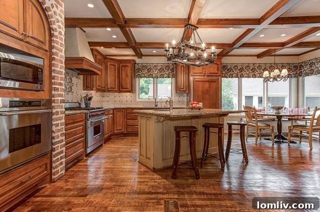 Expansive gourmet kitchen with a 48-inch Wolf range and island