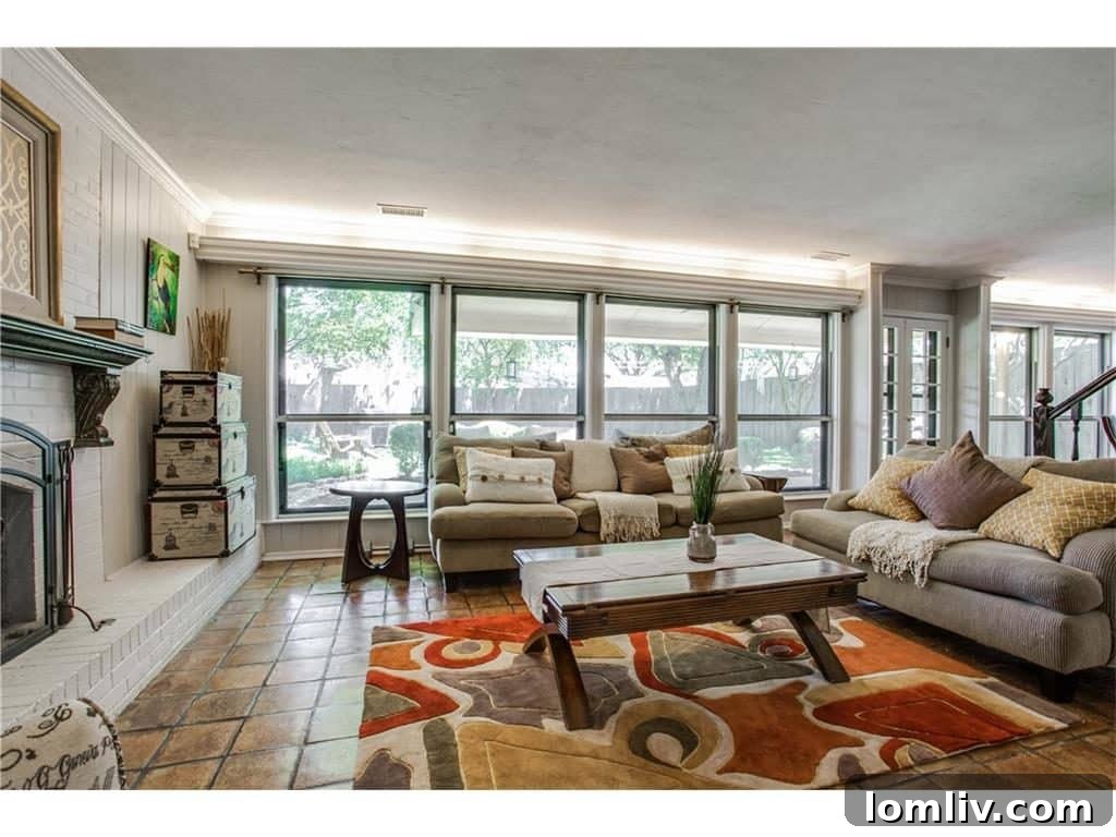 Bright and airy windows at 4939 Harvest Hill, offering abundant natural light and garden views.