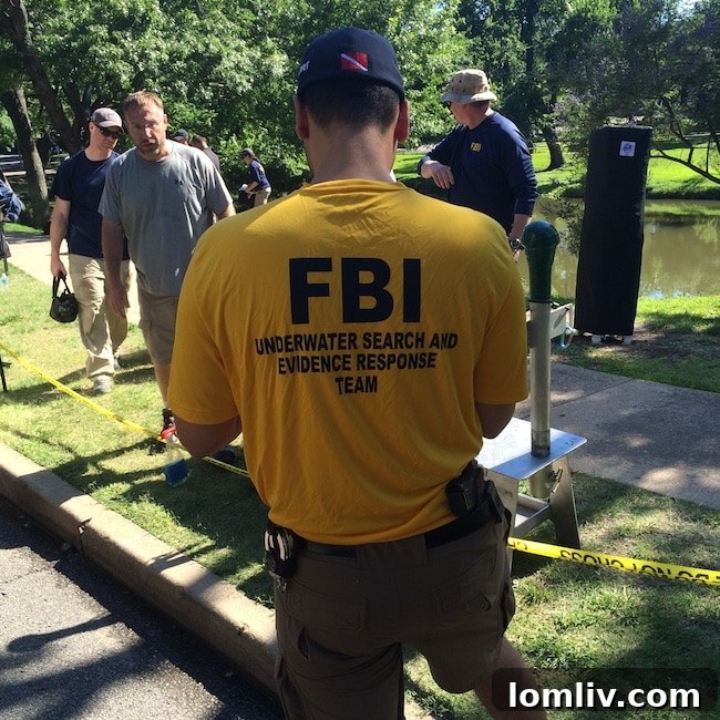 FBI-Underwater-Search-Evidence-Response: Specialized FBI divers preparing for an underwater search operation.