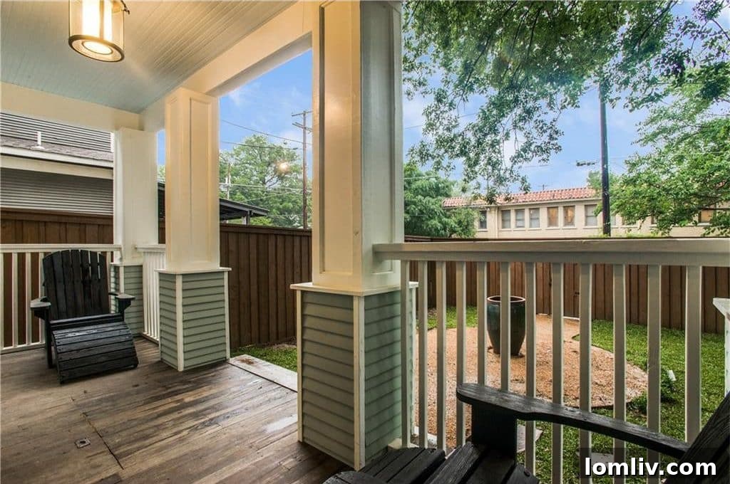 4834 Worth St Back Porch | Cozy Garden Retreat
