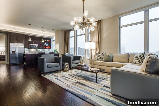 The Jordan Uptown Open-Concept Living Room