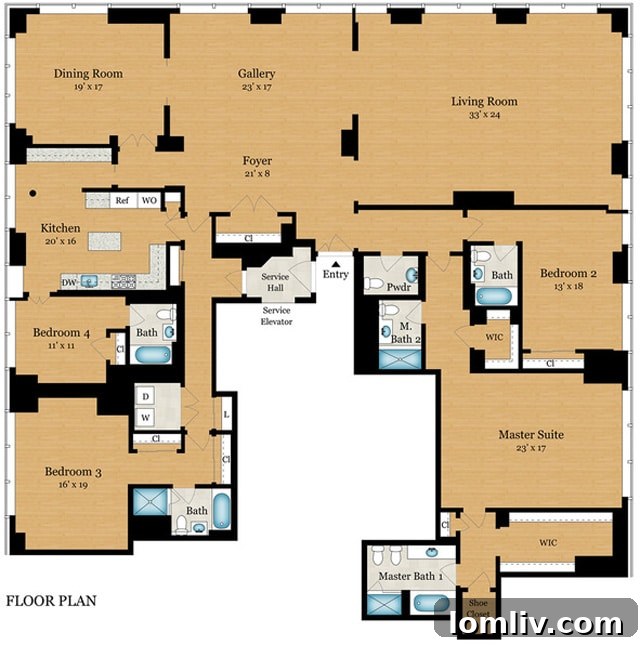 Floor Plan Visuals Example with Detailed Room Layouts