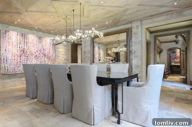 Elegant Dining Area with Arched Entry