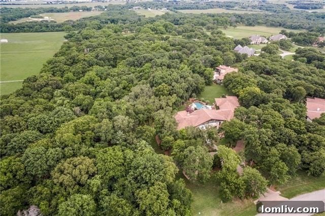 Pathways through wooded acreage leading to natural surroundings