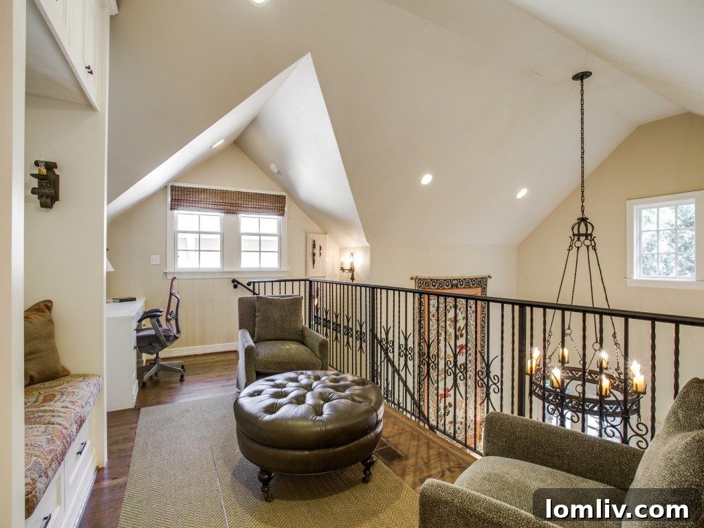 Upstairs Living and Study Area with Hidden Entry