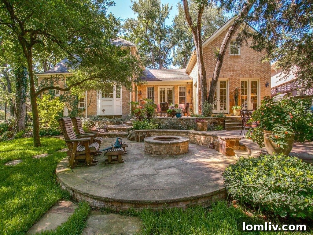 Lush Backyard with Patios and Outdoor Kitchen
