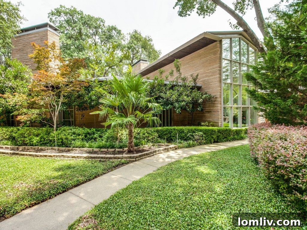 Elegant facade of the Grady Vaughn residence, a midcentury modern icon