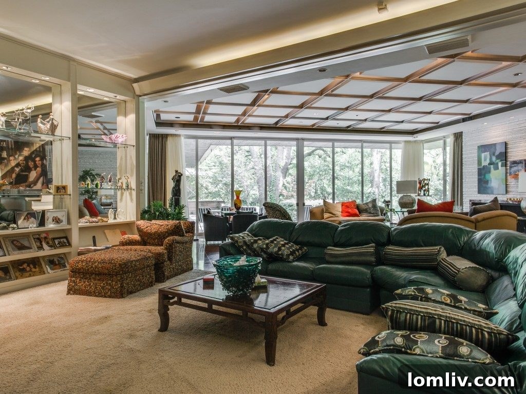 Detailed view of midcentury modern fixtures and finishes