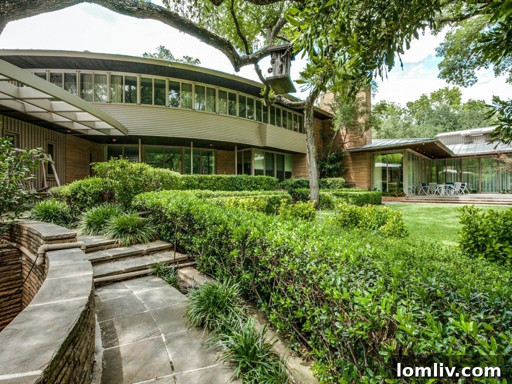 Panoramic view of the Grady Vaughn House and its serene waterfront setting