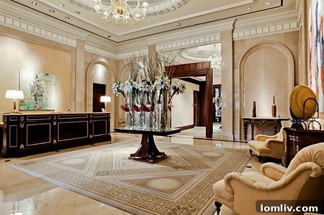 Elegant lobby of Ritz Residences, showcasing its exclusive private club ambiance