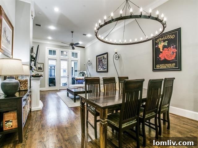 Open concept living area with high ceilings