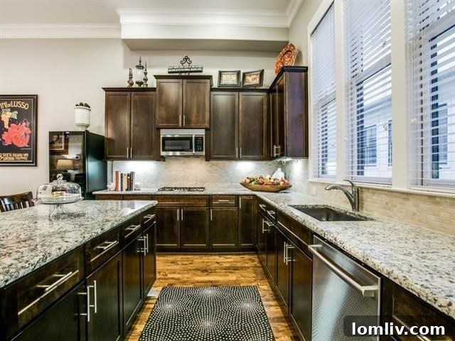Contemporary kitchen with large island and custom cabinetry