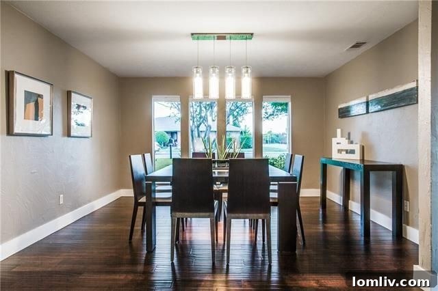 Modern kitchen and dining area
