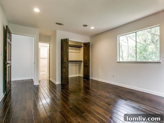 Interior of the spacious and serene fifth-level master bedroom