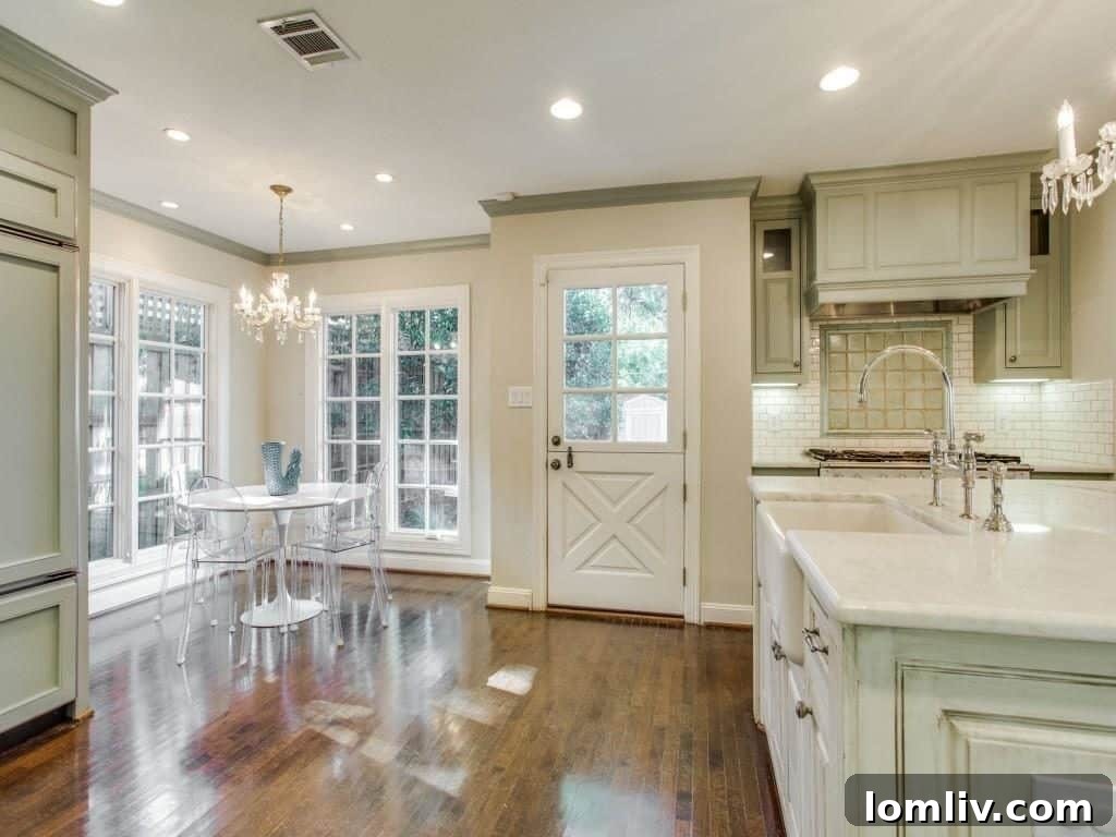 Stylish Kitchen with Farrow & Ball Cabinetry and Breakfast Nook