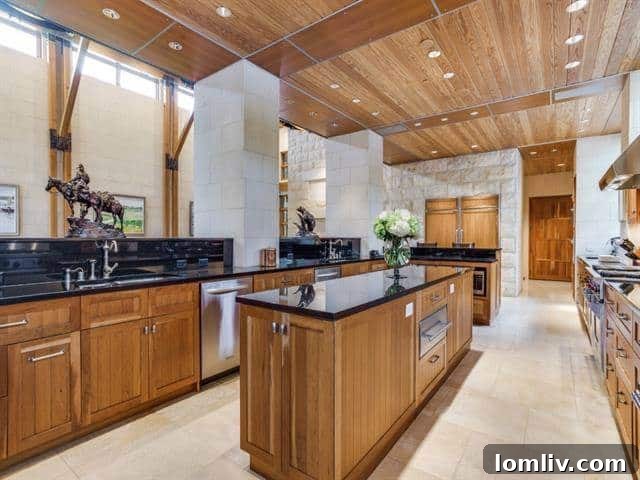 North Dallas Peak: Bionic Alpine Estate Merges Colorado Serenity with an Expansive Wardrobe 9 Forest Creek Place - Modern Kitchen View 2