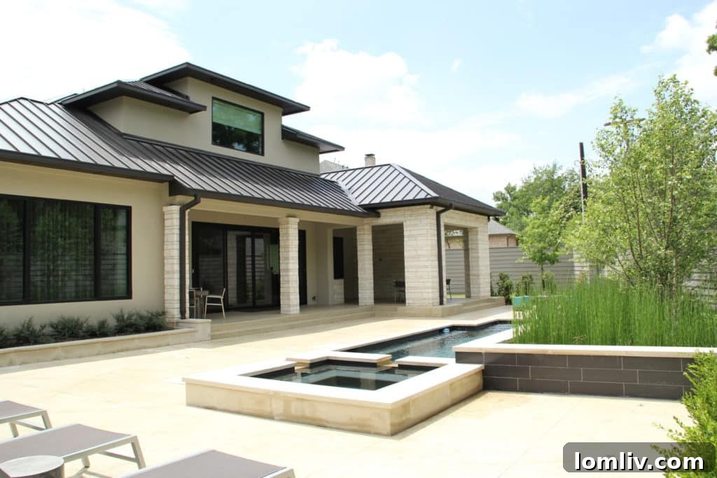 Architectural rendering of a modern Dallas residence by Richard Drummond Davis