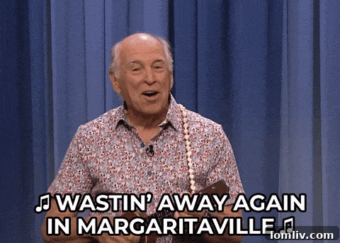 California's Parrothead Paradise: Your Margaritaville Escape 16 Illustration or poster of Jimmy Buffett, the iconic Parrothead messiah, smiling approvingly over his themed paradise.