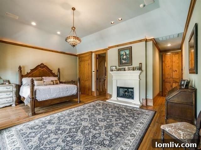 Another perspective of the spacious master bedroom, highlighting its elegant design and natural light