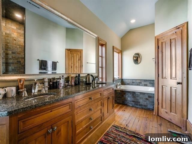 Spa-like master bathroom featuring a freestanding tub, separate shower, and dual vanities