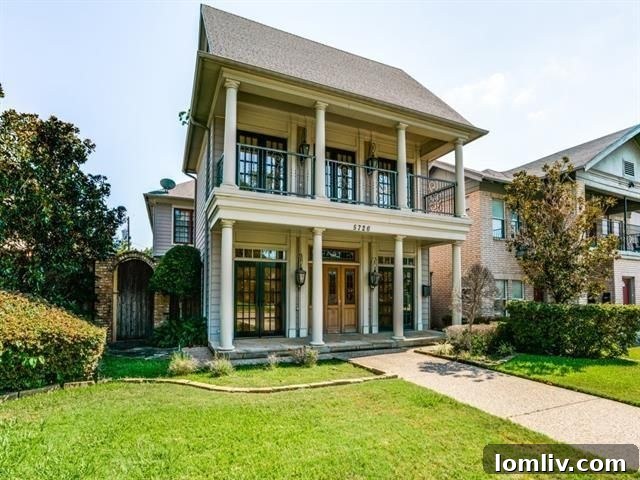 Rear exterior view of Steve Holy's former Dallas home at 5726 Vickery Blvd, showcasing its architectural style and outdoor space