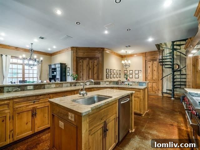 Detailed view of the luxury kitchen's Wolf oven and custom cabinetry