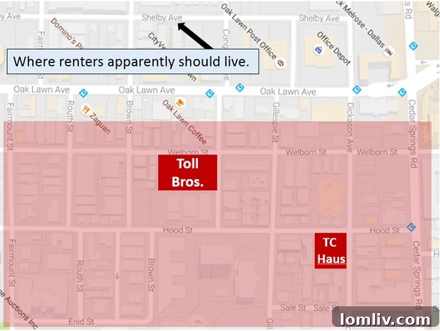 Petitioned Downzone Area Map in Oak Lawn