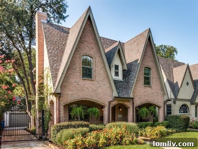 Classic Tudor exterior of 5918 Monticello Ave in Dallas's M-Streets