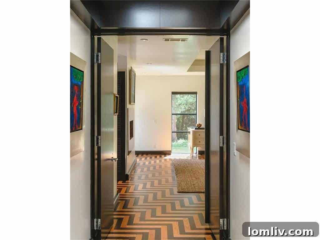 Texas Modern Masterpiece Perfected 20 Spacious Master Bedroom with Custom Wood Flooring