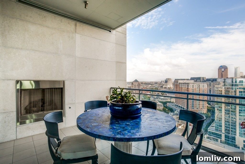 Nancy Guerriero's Sky-High Azure Oasis Captured by Innovative Drone 13 Al Fresco Dining Azure Unit 2201 Dallas Balcony