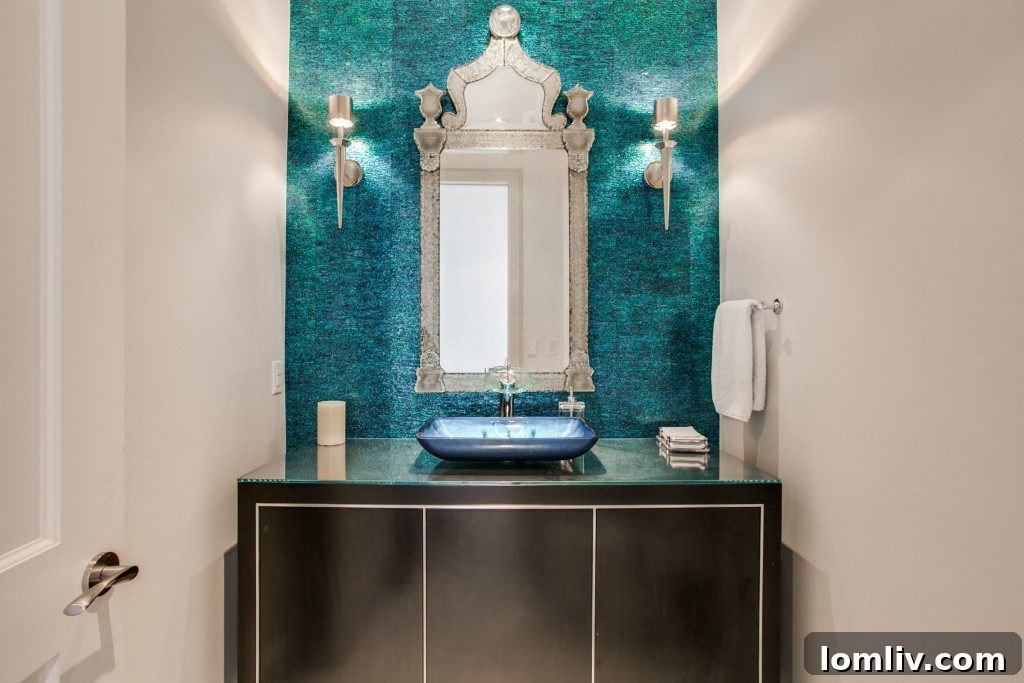 Nancy Guerriero's Sky-High Azure Oasis Captured by Innovative Drone 3 Luxurious Half Bath Azure Unit 2201 Dallas - Custom Design