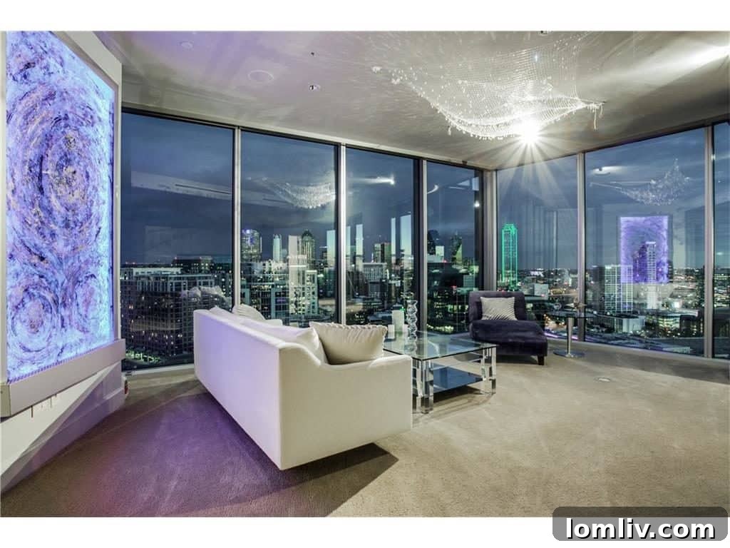 Azure Dallas Unit 2201 Luxury Living Room View
