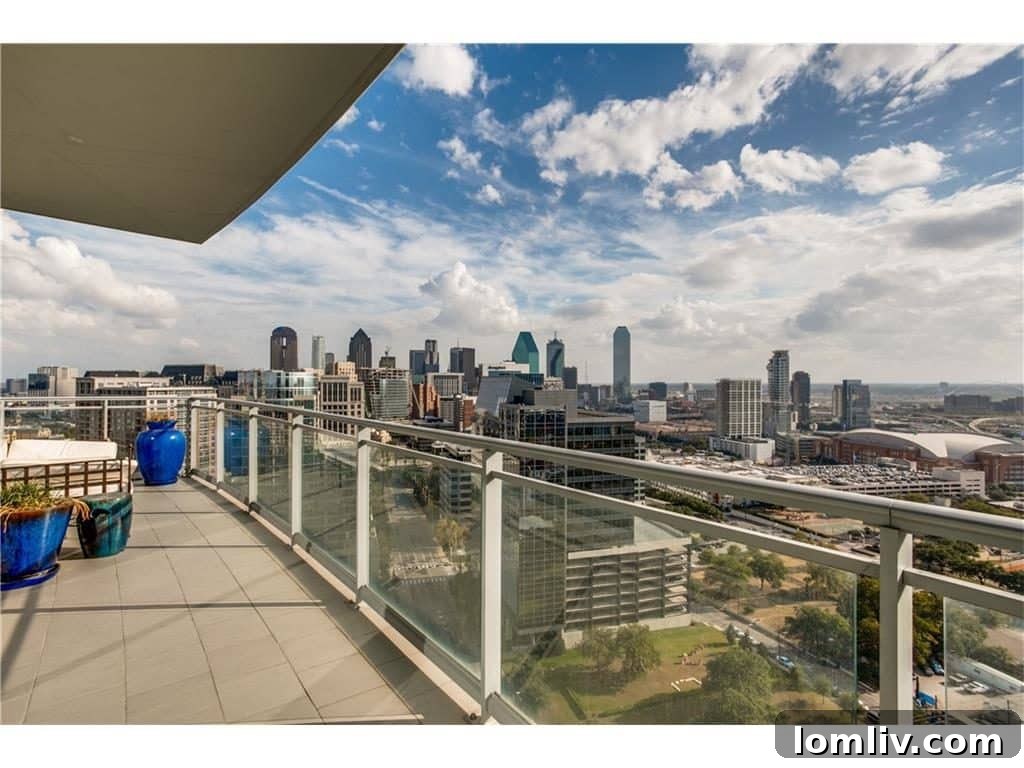 Expansive Balcony Azure Unit 2201 Dallas High-Rise