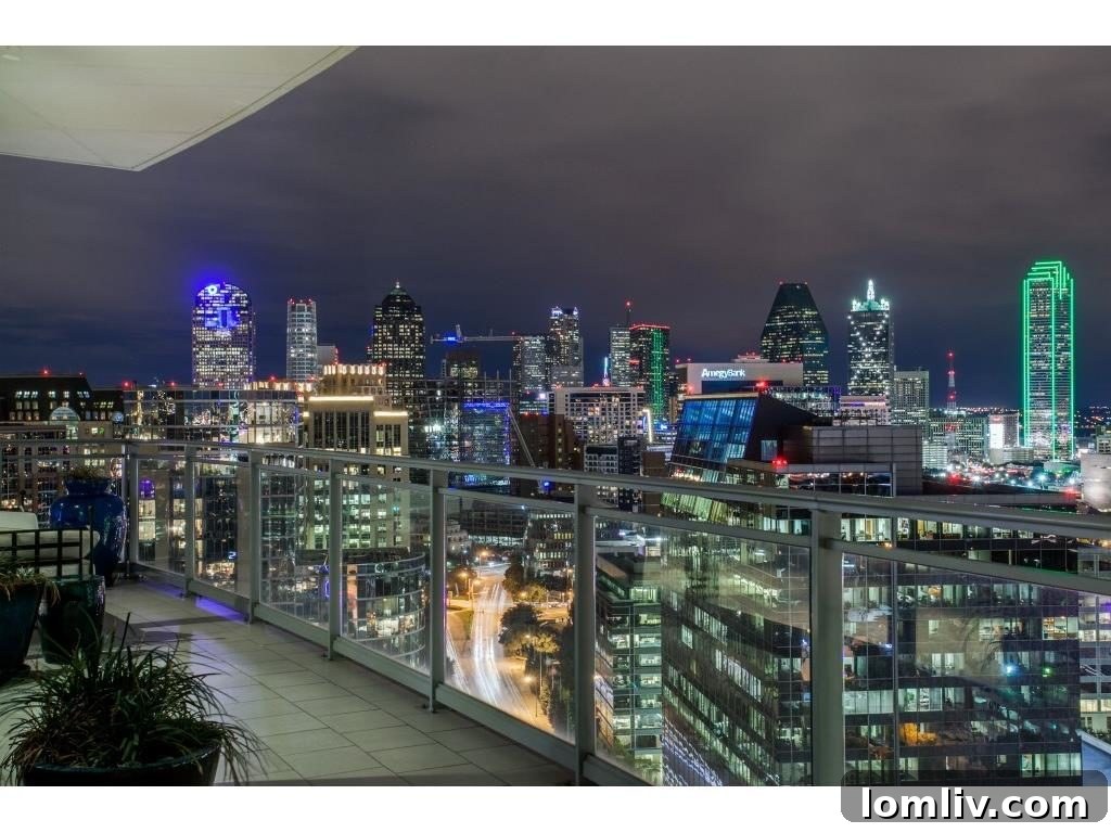 Nancy Guerriero's Sky-High Azure Oasis Captured by Innovative Drone 32 Dallas Night Skyline View from The Azure 2201
