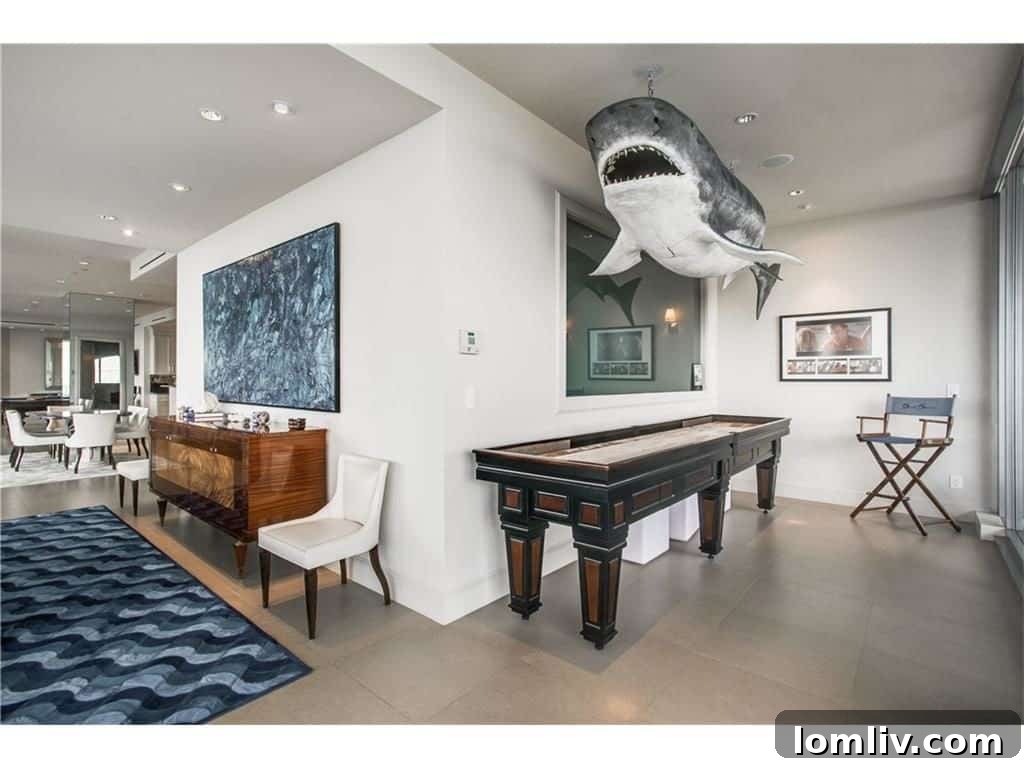 Nancy Guerriero's Sky-High Azure Oasis Captured by Innovative Drone 8 Luxury Entertainment Room Azure 2201 Dallas