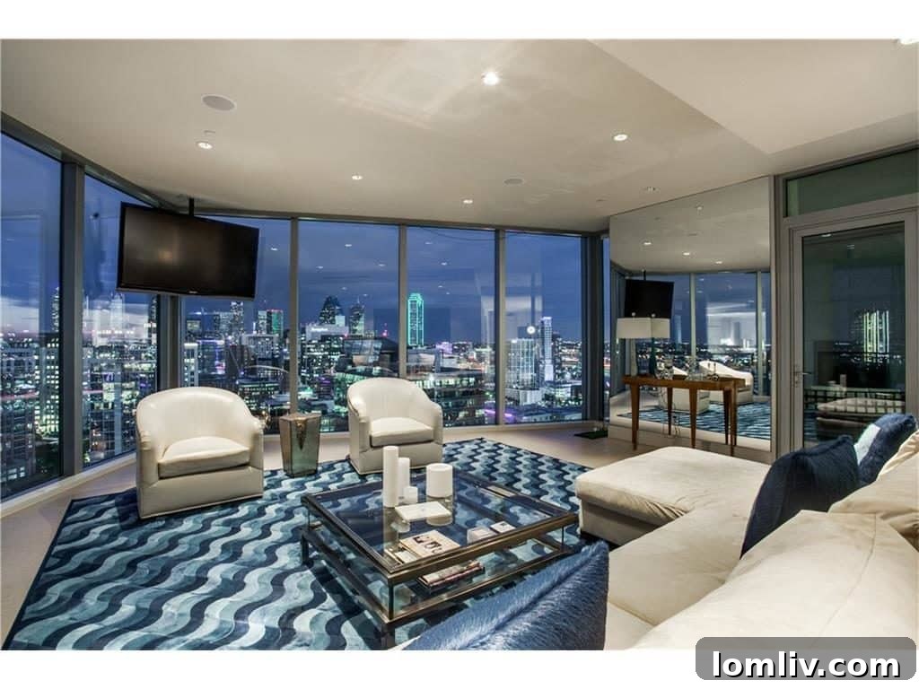 Nancy Guerriero's Sky-High Azure Oasis Captured by Innovative Drone 9 Dallas Skyline View from Azure Unit 2201