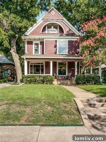 Exterior view of a stunning Victorian home in East Dallas