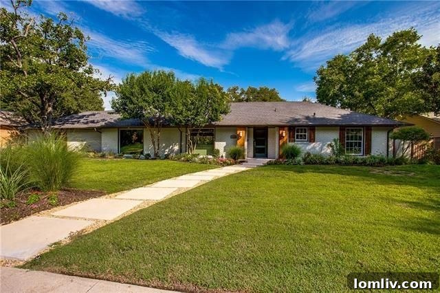 Exterior of a renovated Jan Mar ranch home in Dallas