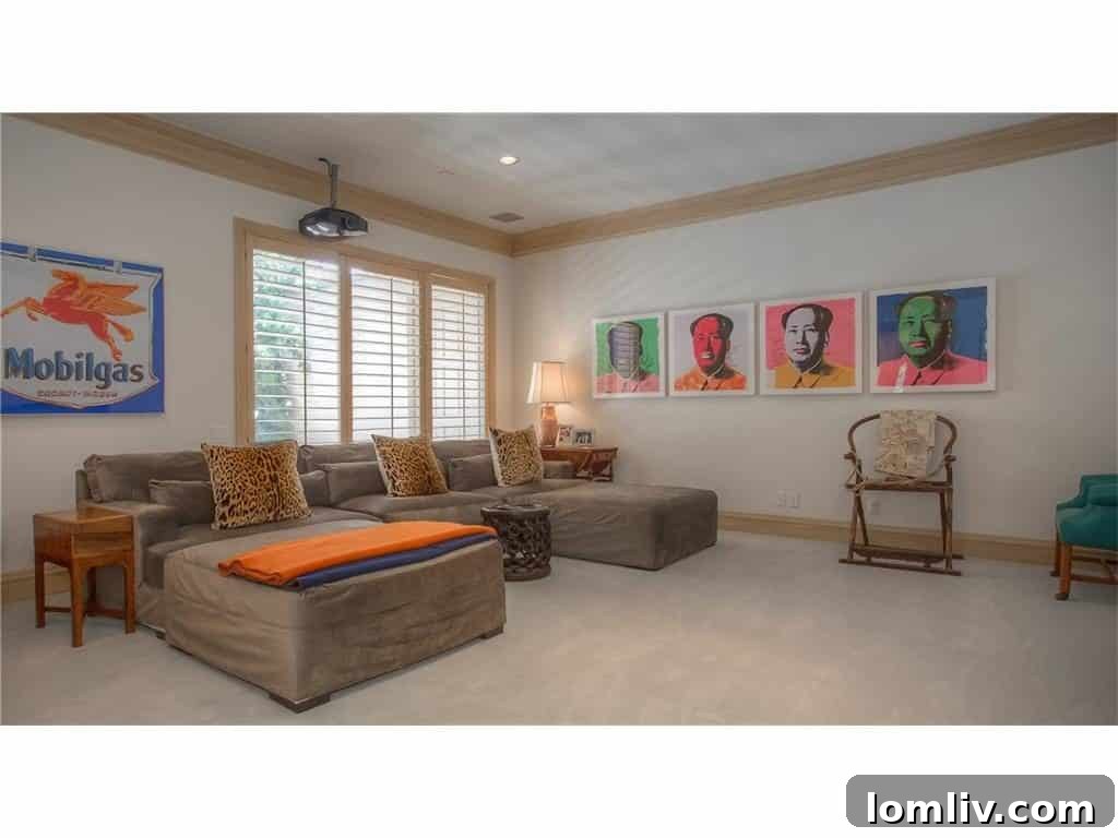 Cozy Den or Family Room with Fireplace