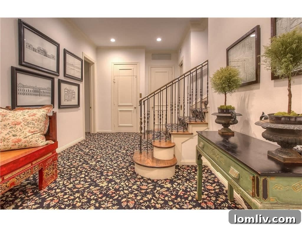 Elegant Back Stairway Access to Upper Levels